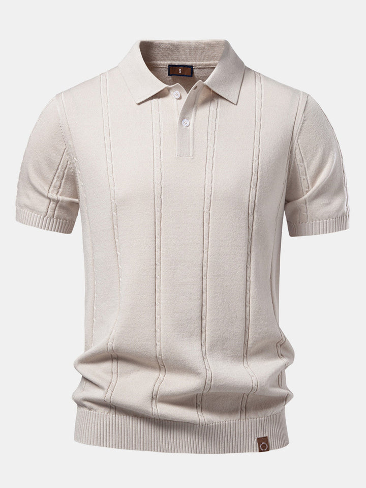 Bob | Twist Knit Polo & Elastic Waist Straight Leg Trousers
