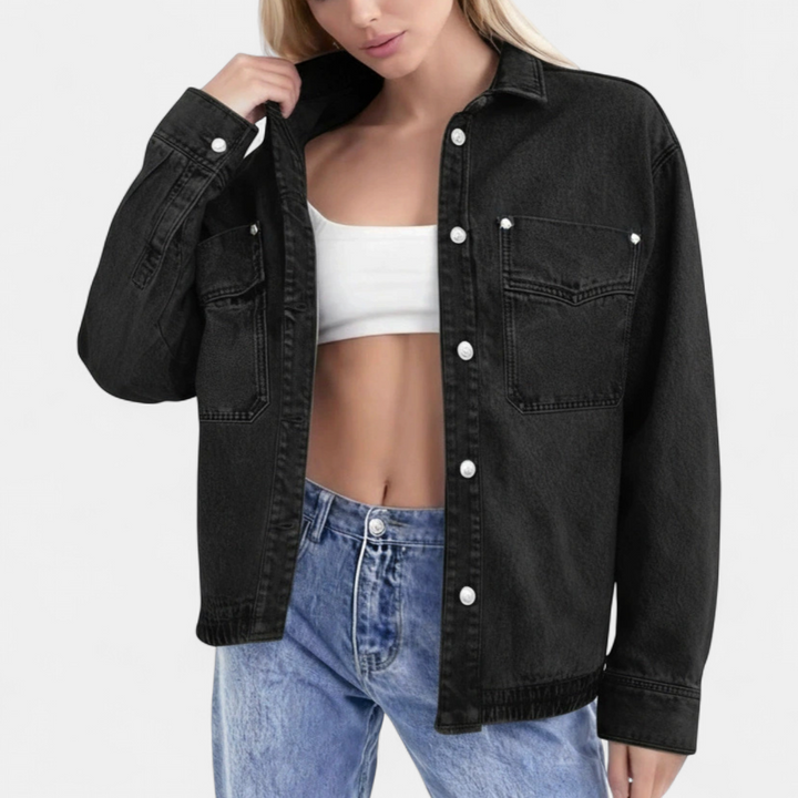 DAXONA™ – Vintage Washed Drop Shoulder Denim Jacket