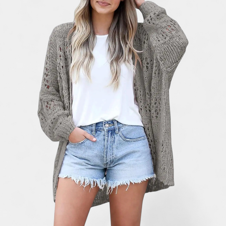 FIORELLA™ | Boho Hollow-Out Knit Cardigan