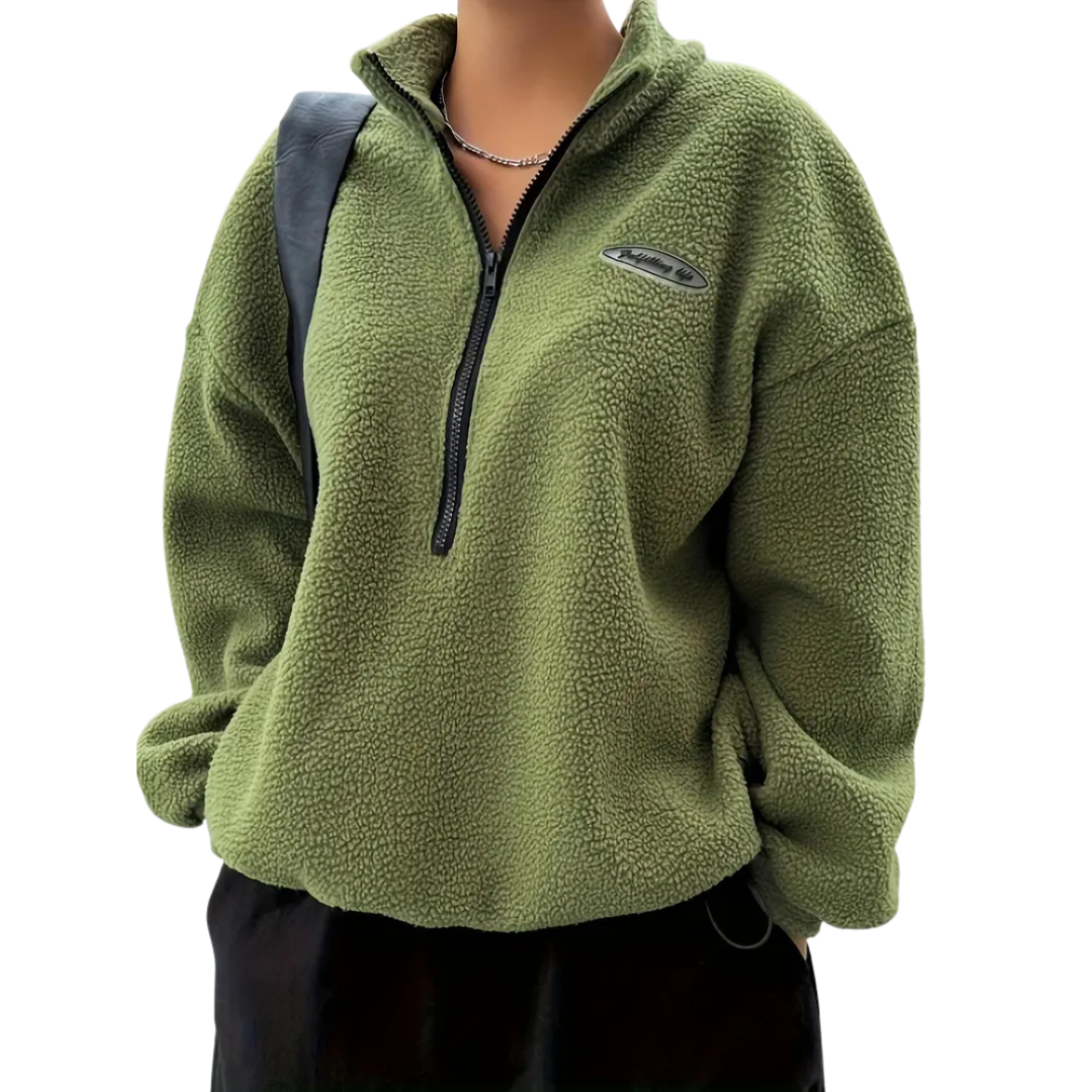 IVORY™ | Relaxed Fit Half Zip Casual Pullover