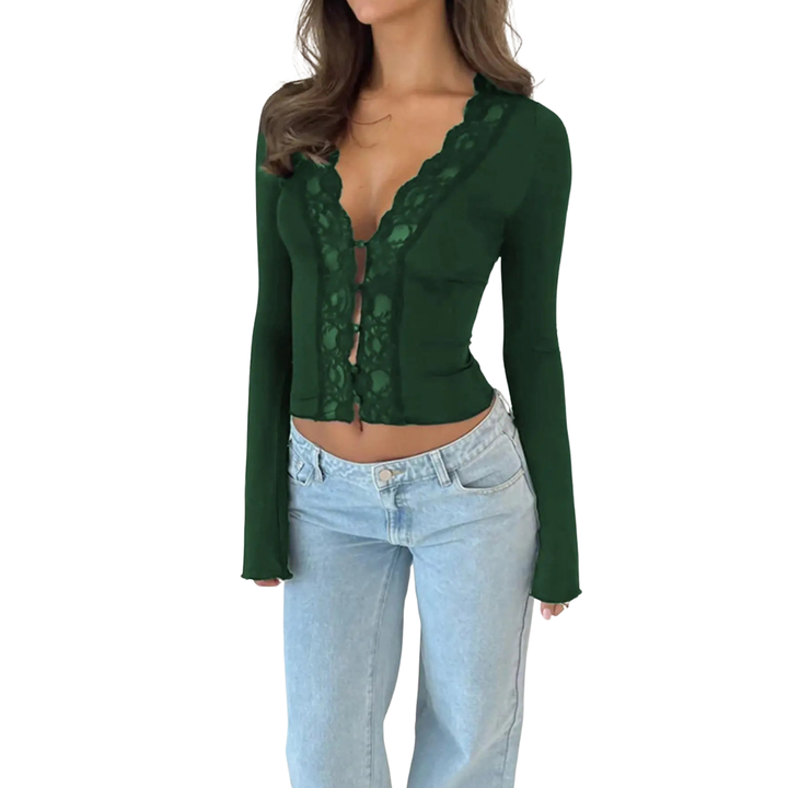ROXANNE™ | Lace Cropped Cardigan Top