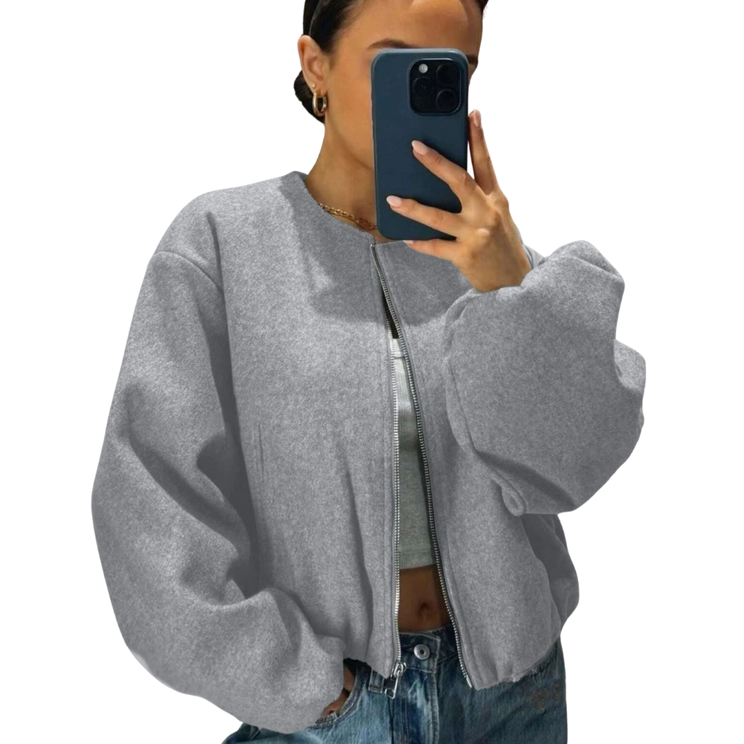 REXIE™ – Soft Cropped Bomber Jacket