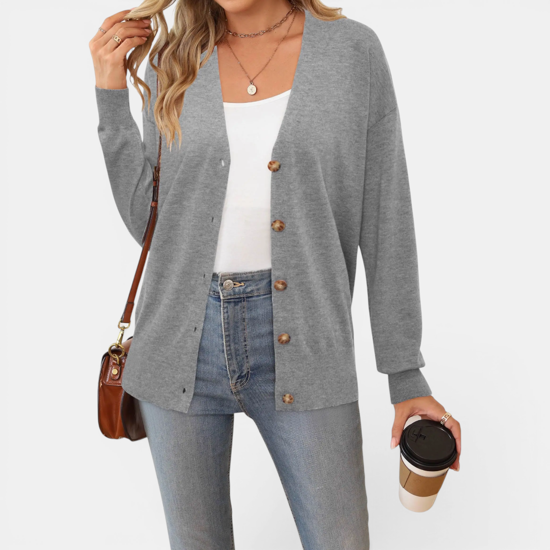 CLARICE™ | Lightweight Wool Blend Button Cardigan