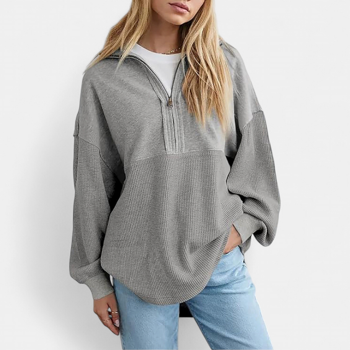 HADWEN™ | Cozy Half-Zip Waffle Knit Pullover