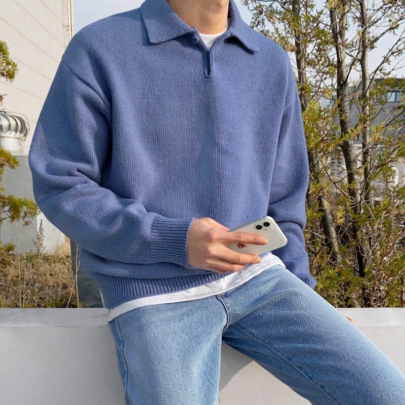 Erik |  Ribbed Hem and Cuffs Polo Sweater