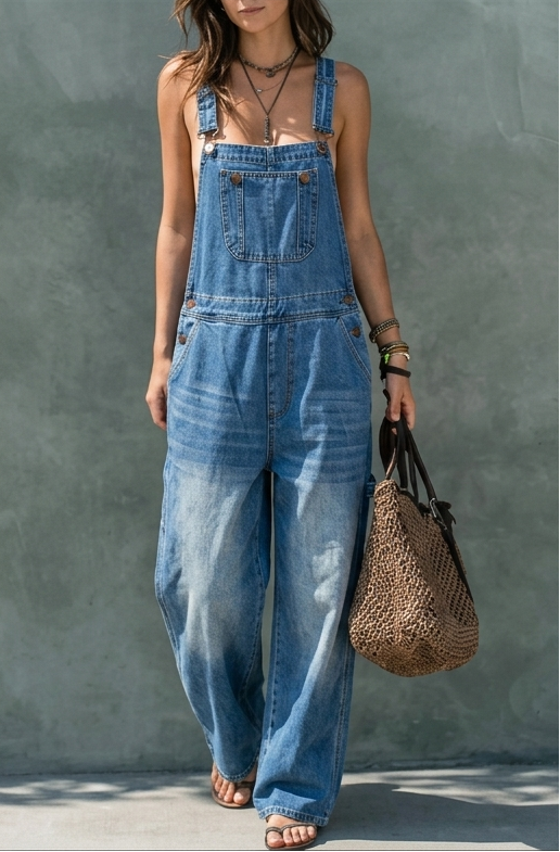 Harper | Denim Jumpsuit with Elastic Waist