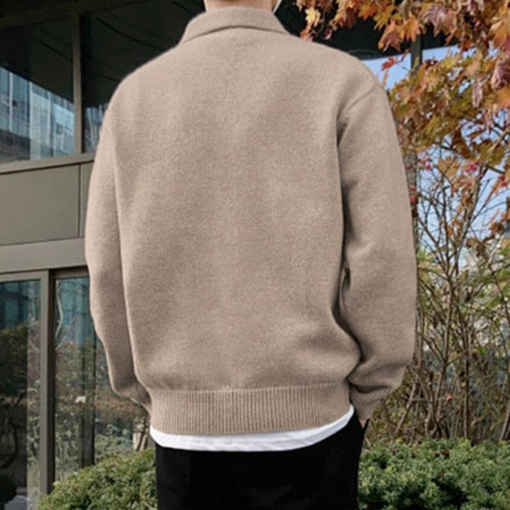 Erik |  Ribbed Hem and Cuffs Polo Sweater