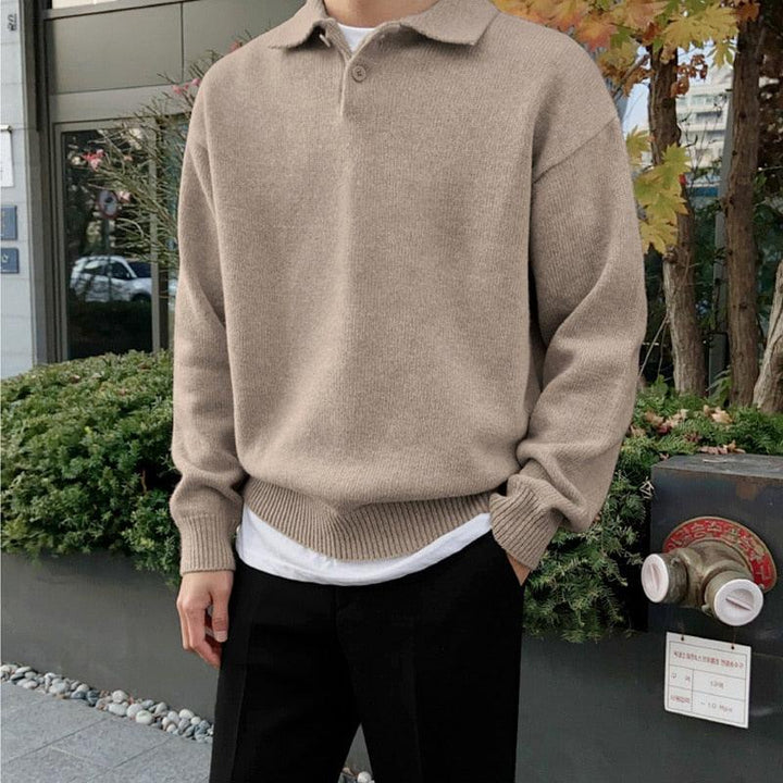 Erik |  Ribbed Hem and Cuffs Polo Sweater