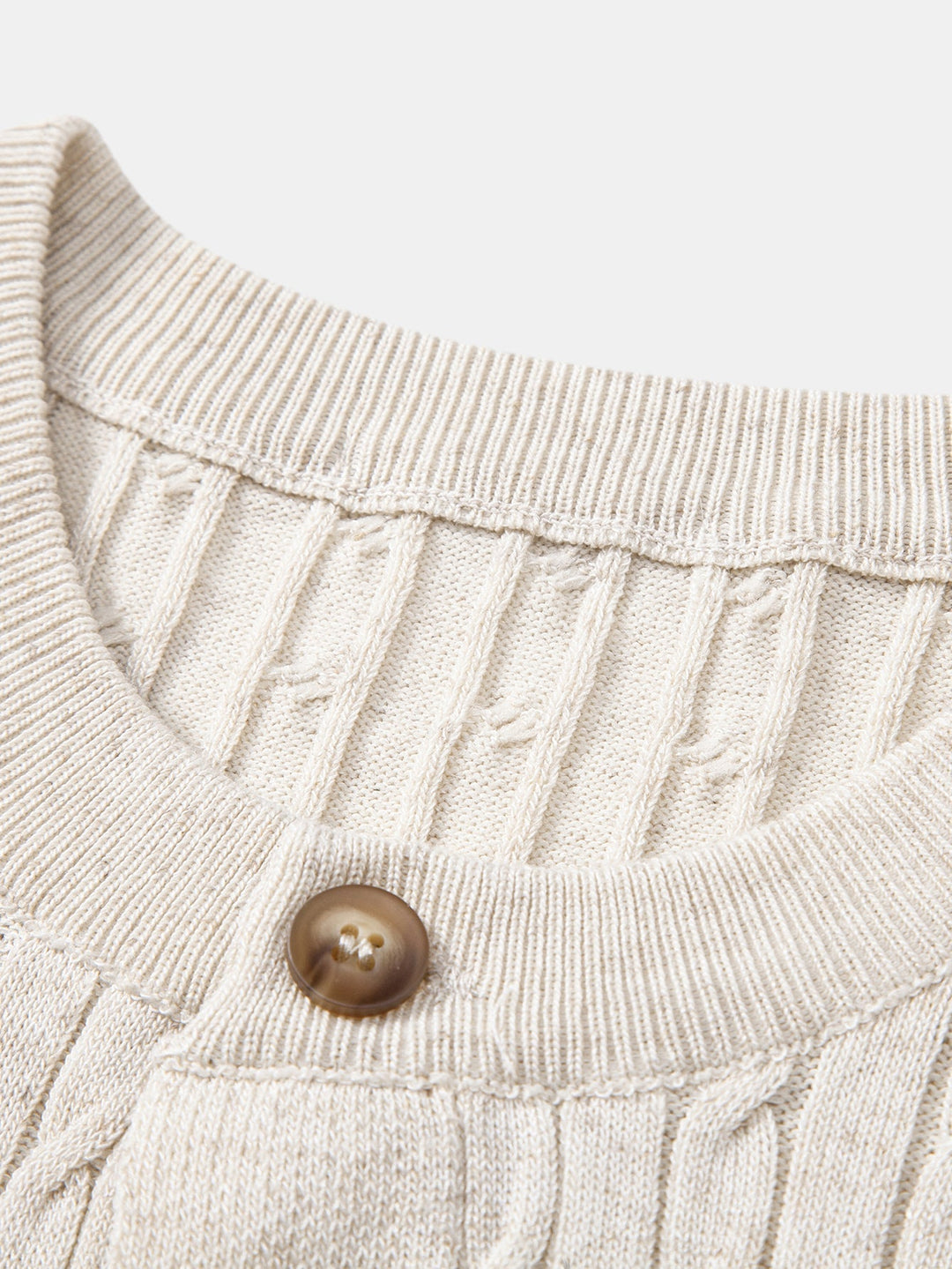 Victor | Twisted Jacquard Crew Neck Button Up Knit Shirt & Slim Fit Tapered Trousers
