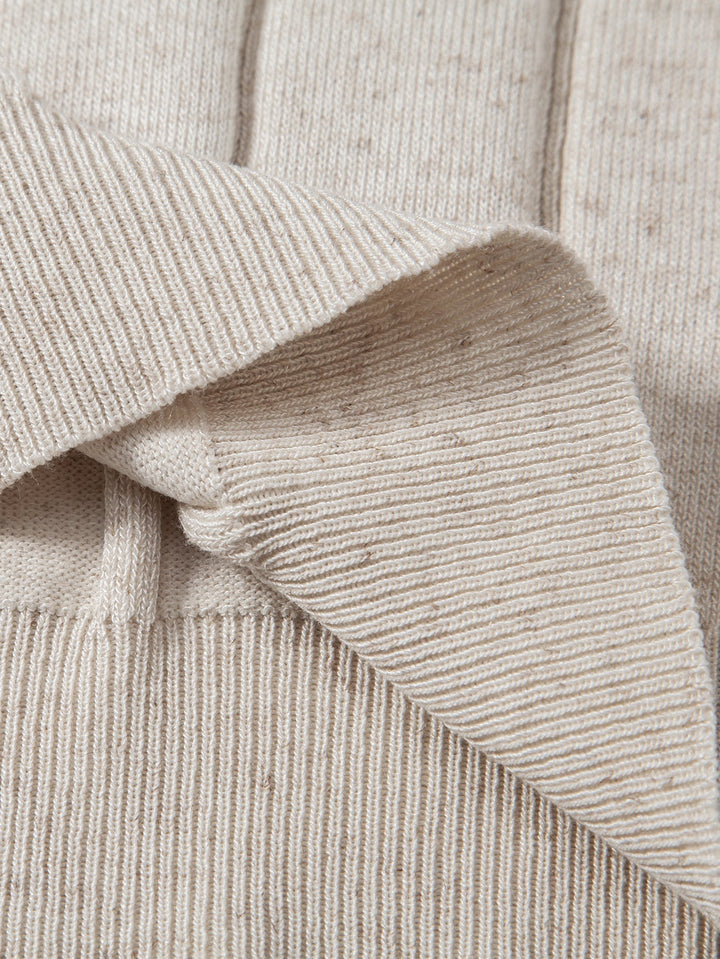 Caldwell | Linen Ribbed Knit Polo & Slim Fit Tapered Trousers