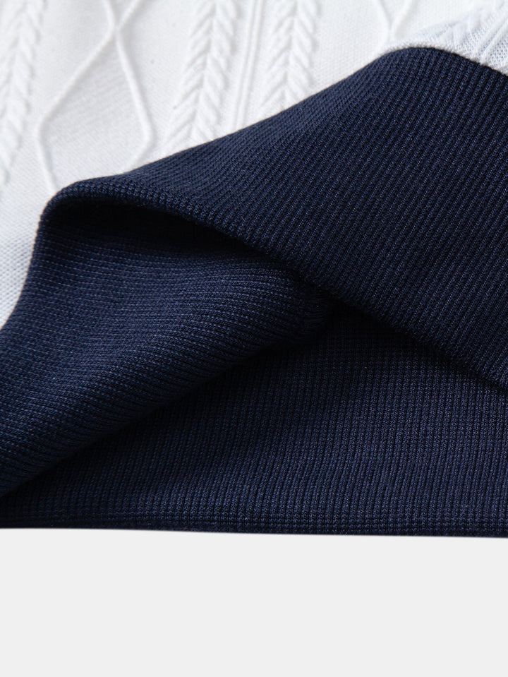 Tommy | Contrast Geometry Jacquard Knit Polo & Slim Fit Tapered Trousers