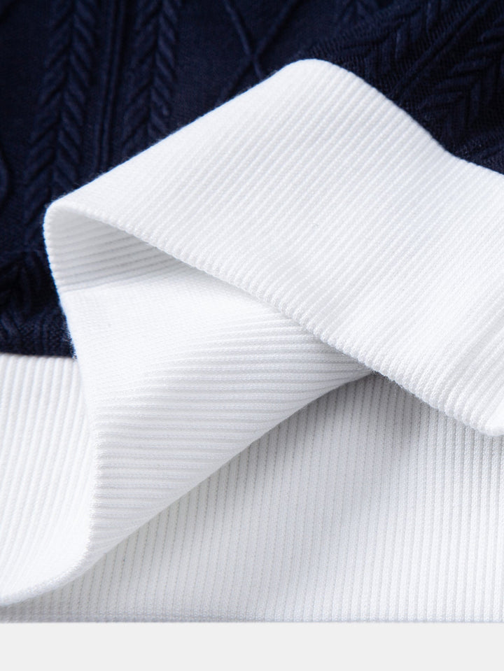 Tommy | Contrast Geometry Jacquard Knit Polo & Slim Fit Tapered Trousers