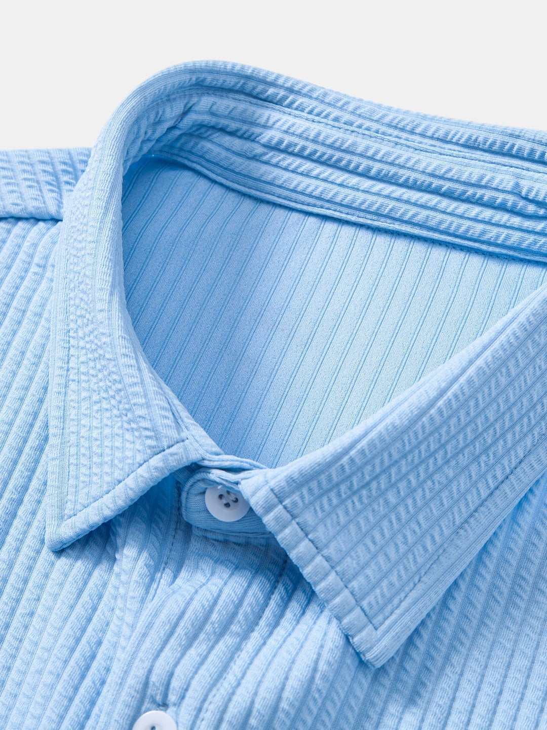 DeAndre | Ribbed Long Sleeve Muscle-Fit Button-Up Shirt