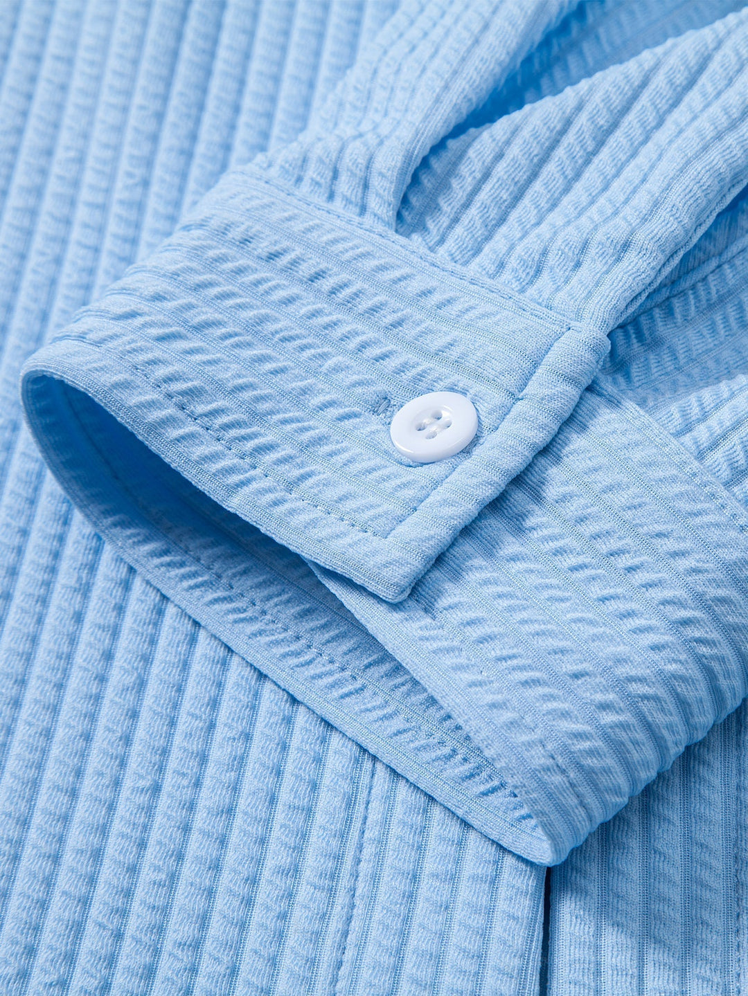 DeAndre | Ribbed Long Sleeve Muscle-Fit Button-Up Shirt