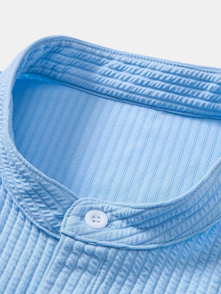 Luke | Ribbed High Neck Shirt, Muscle Fit, Long Sleeves