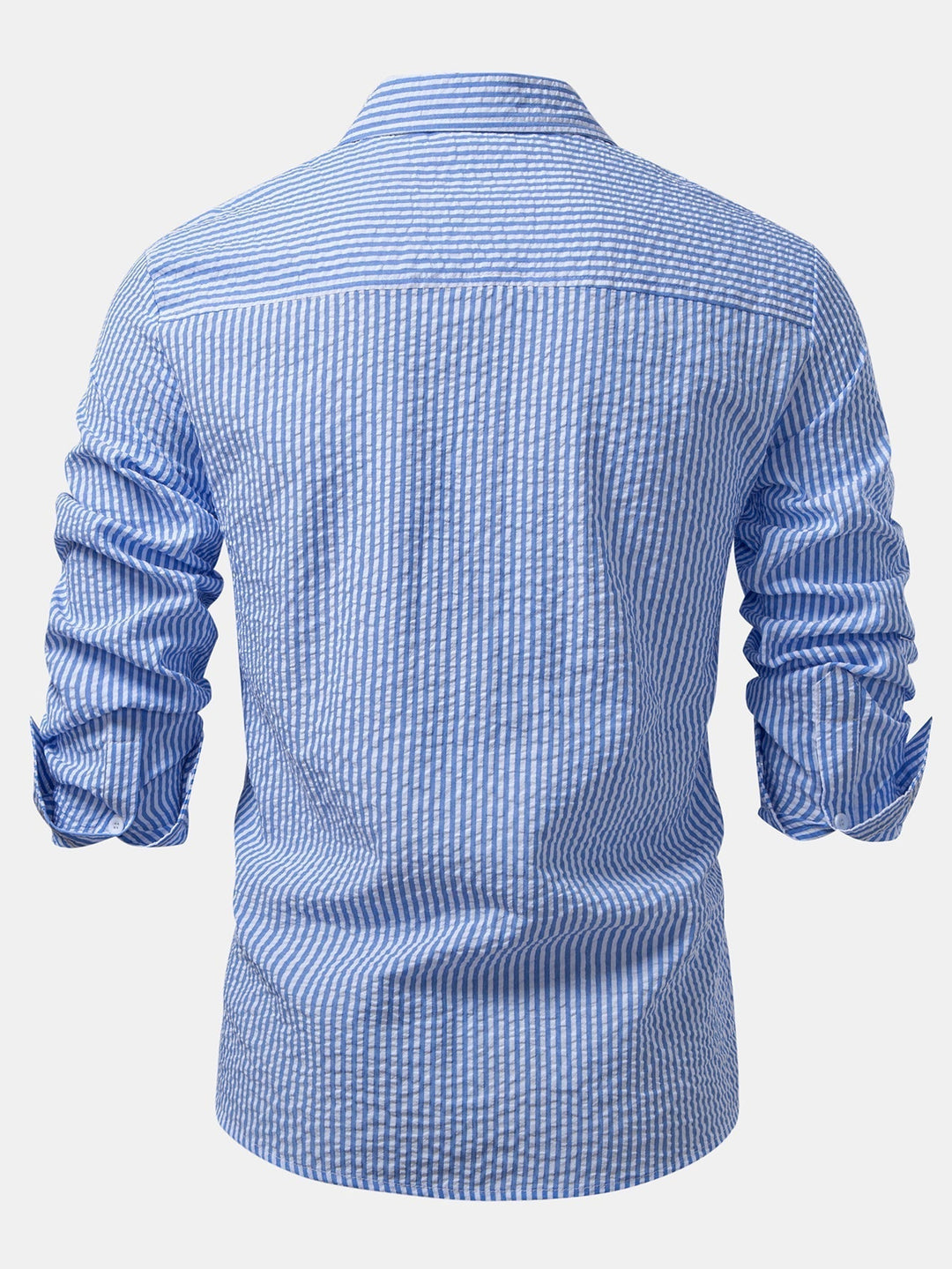 Tim | Striped Button-Up Seersucker Shirt