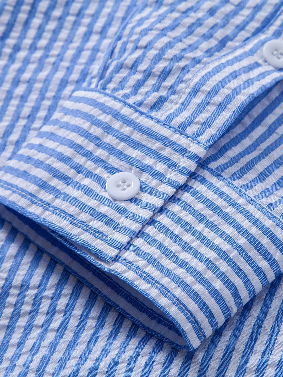 Tim | Striped Button-Up Seersucker Shirt