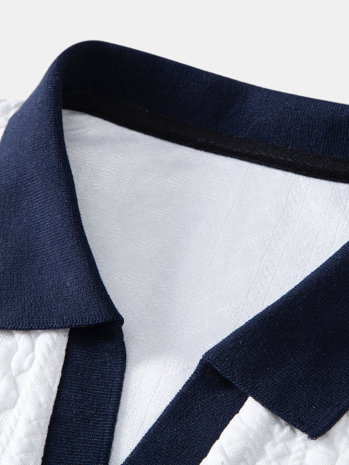 Dwayne | Contrast Jacquard Polo & Slim Fit Tapered Trousers