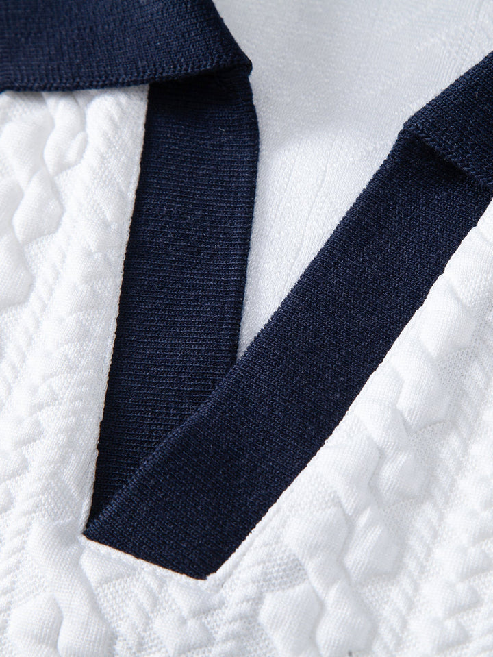 Dwayne | Contrast Jacquard Polo & Slim Fit Tapered Trousers