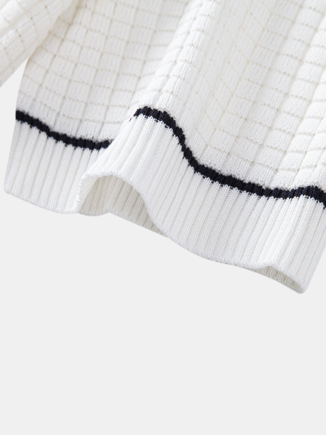 Justin | Contrast Trim Waffle Zipper Knit Polo & Slim Fit Tapered Trousers