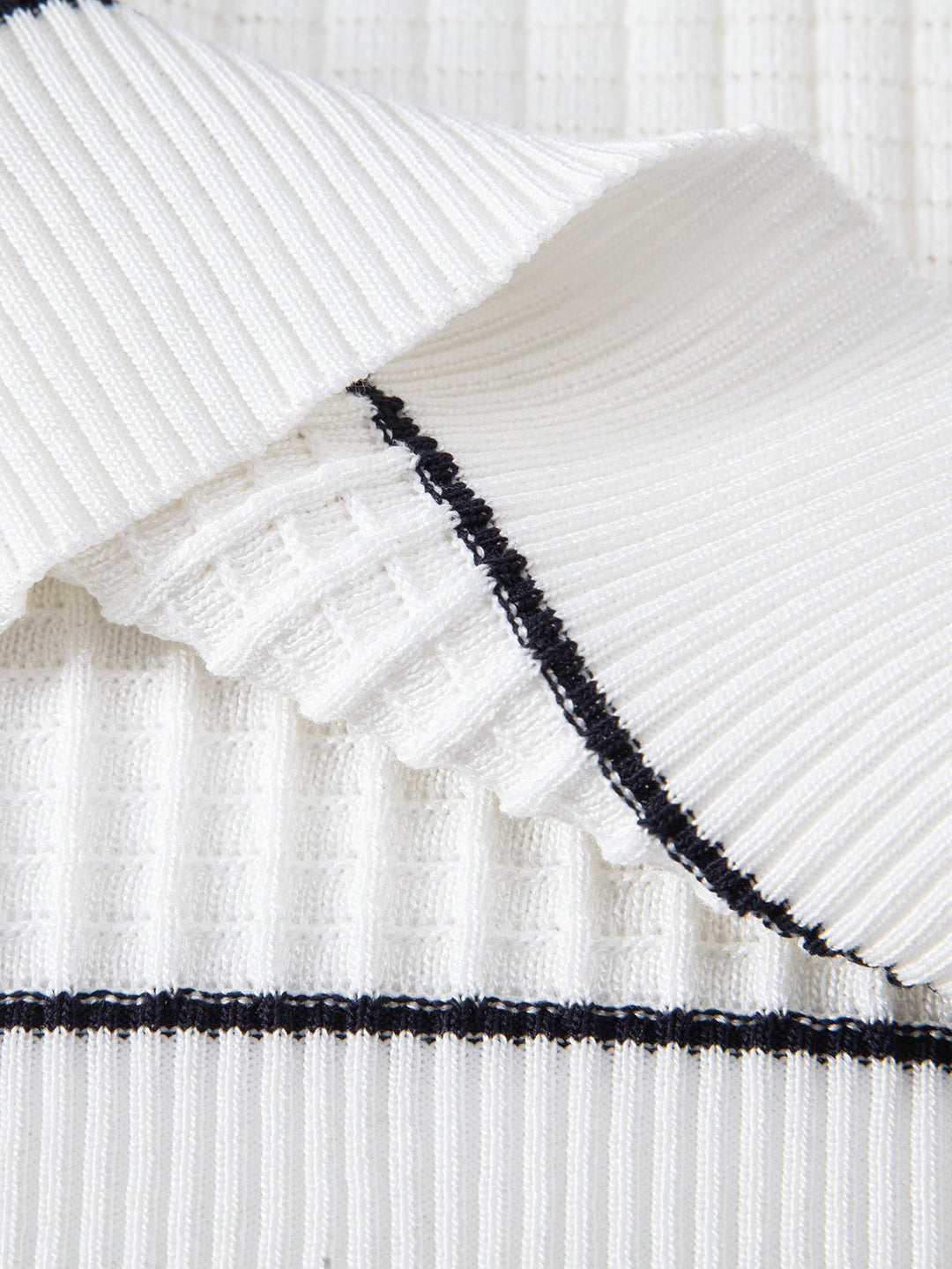 Justin | Contrast Trim Waffle Zipper Knit Polo & Slim Fit Tapered Trousers