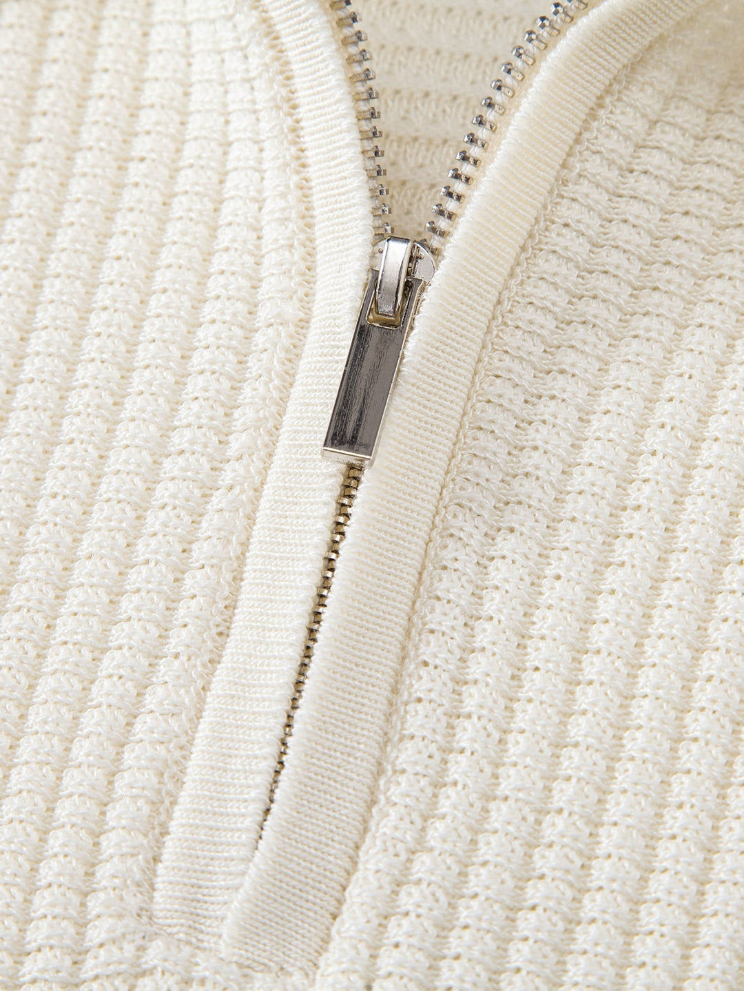 Ken | Contrast Waffle Zipper Knit Polo & Slim Fit Tapered Trousers