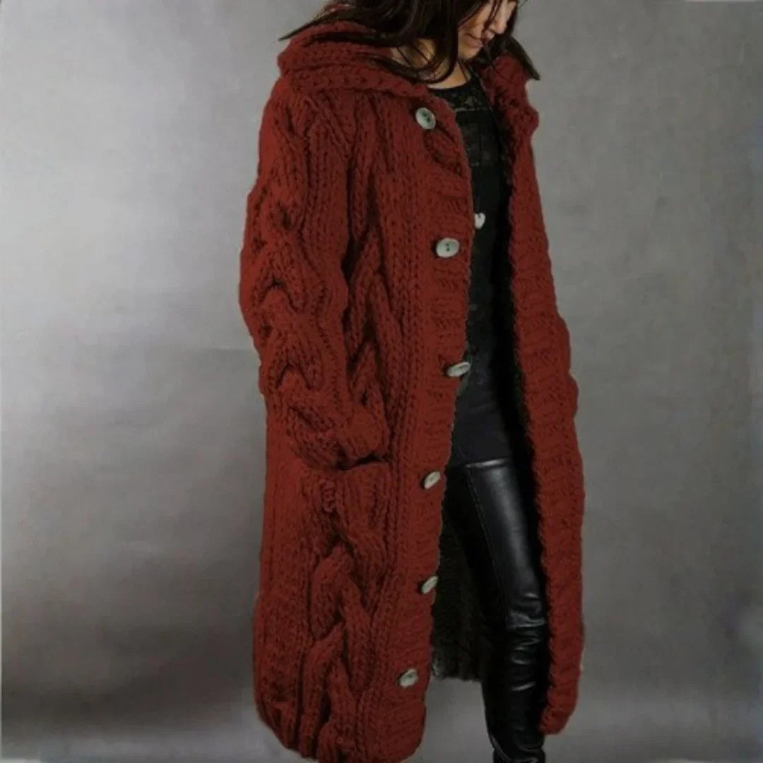 Alessia™ Elegant Cable Knit Coat