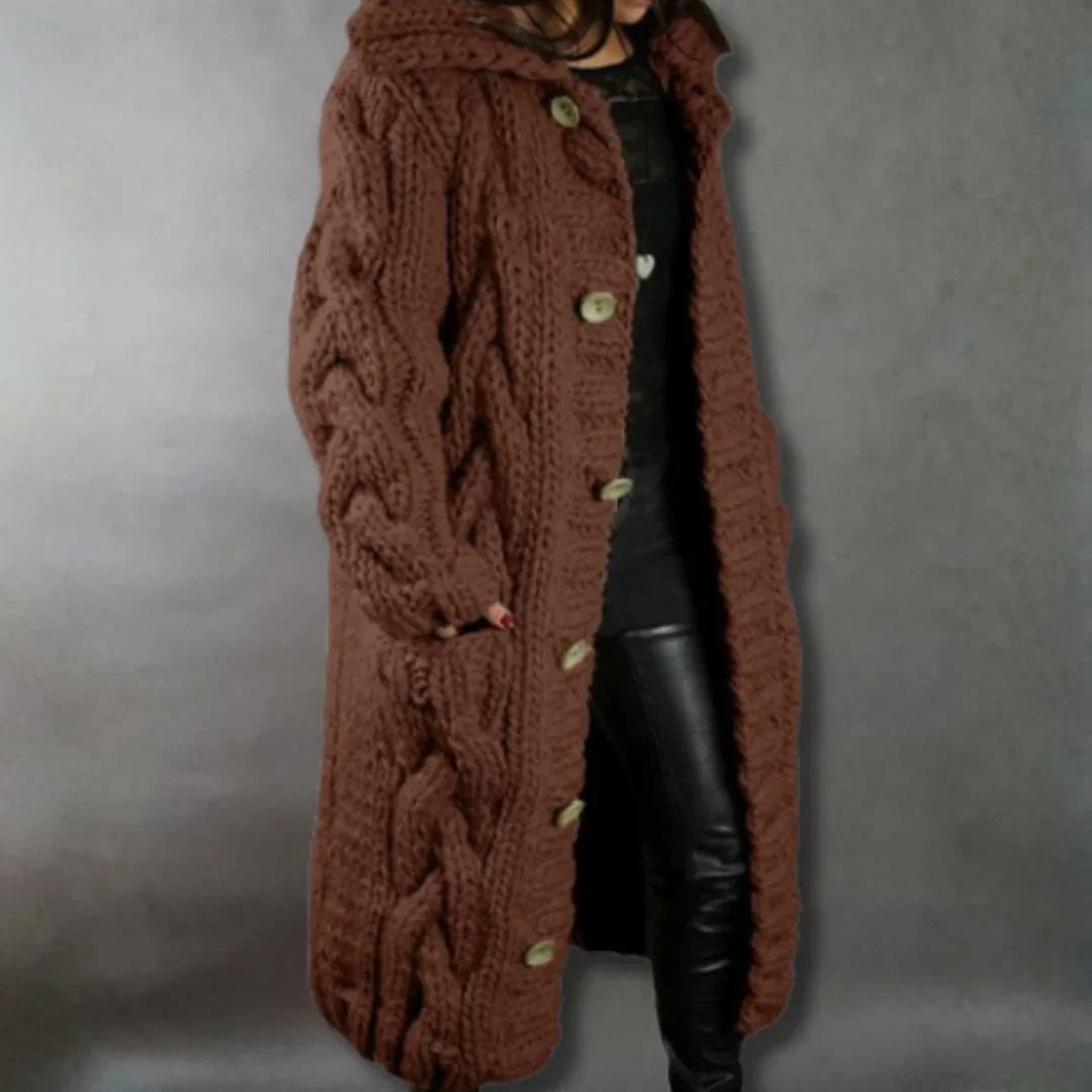 Alessia™ Elegant Cable Knit Coat