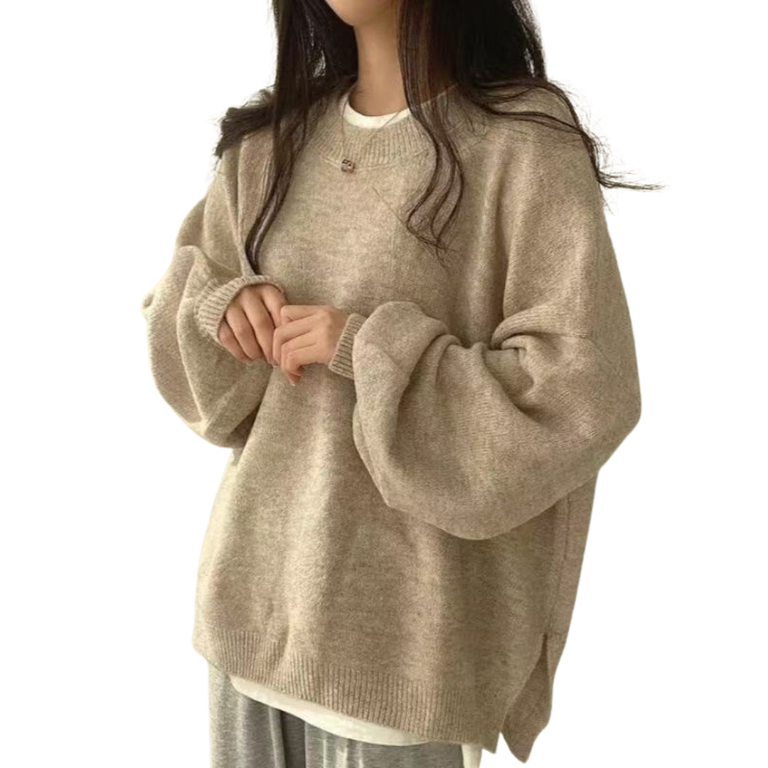 DAGNY™ | Cozy Drop Shoulder Split Hem Sweater