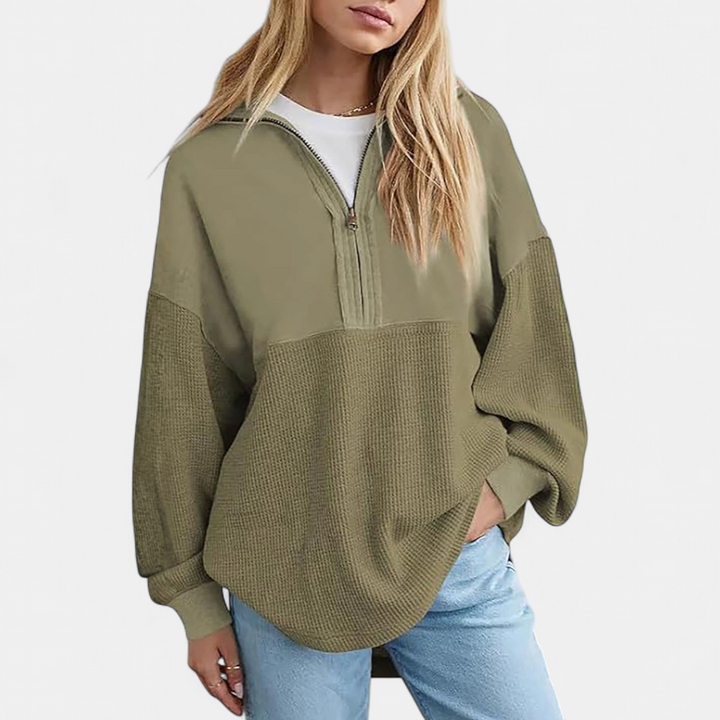 HADWEN™ | Cozy Half-Zip Waffle Knit Pullover