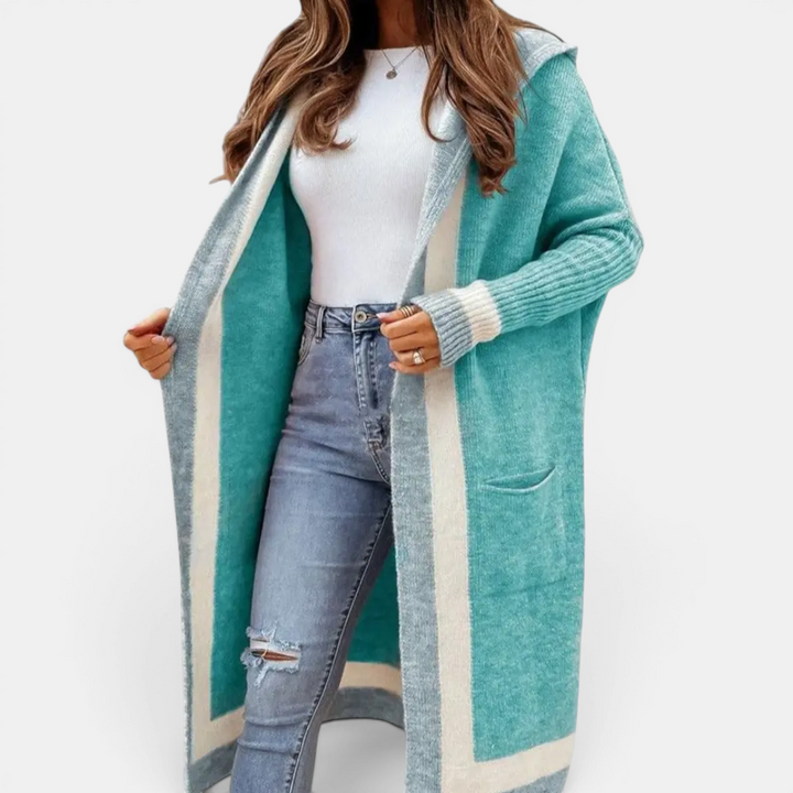 TOLVIE™ | Cozy Striped Hooded Long Cardigan