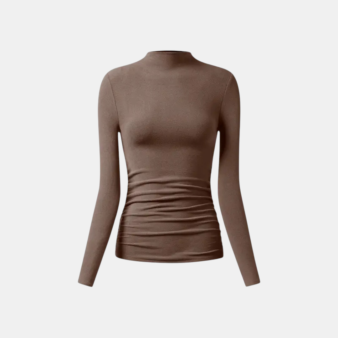 MARLENA™ | Thermal Ruched Mockneck Top