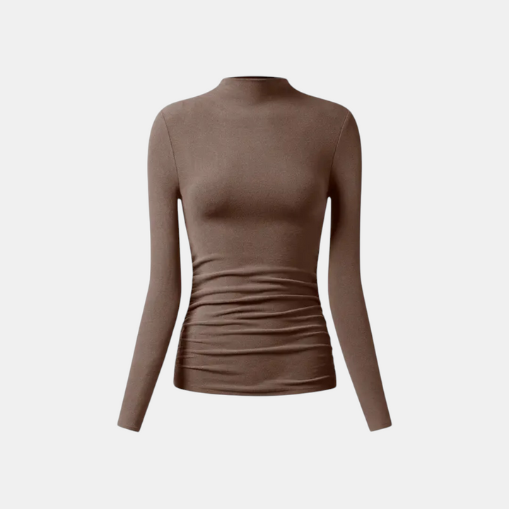 MARLENA™ | Thermal Ruched Mockneck Top