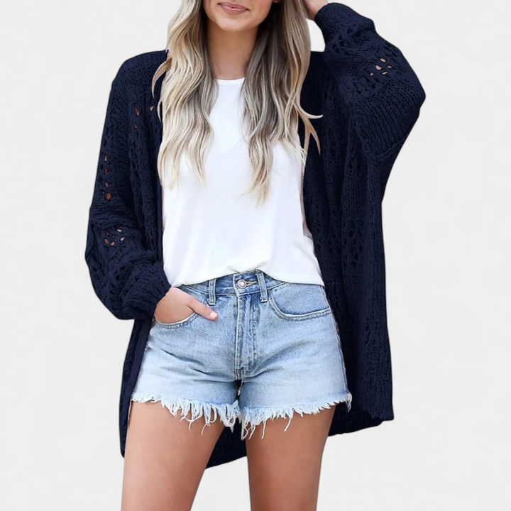FIORELLA™ | Boho Hollow-Out Knit Cardigan