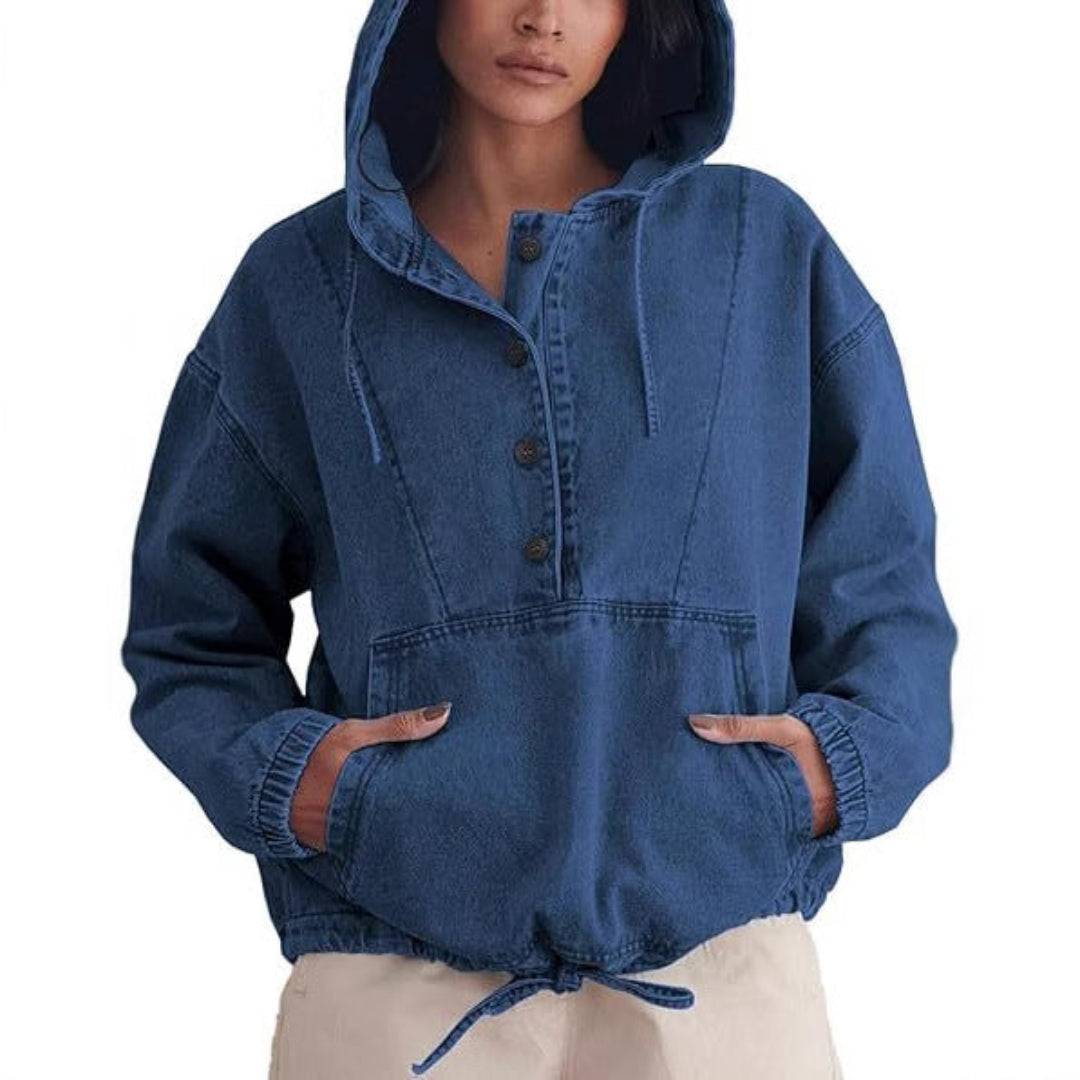 VIENA™ | Lightweight Pullover Jacket with Front Buttons and Hood