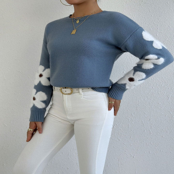 ZOEY™ | Round Neck Floral Pattern Sweater for Fall/Winter