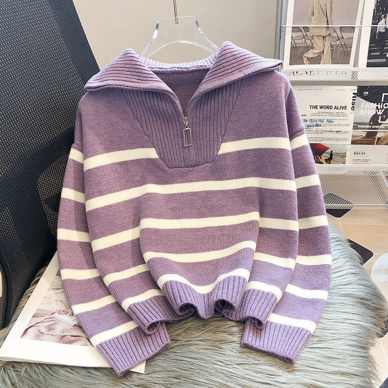 TIANA™ | Chic Striped Long Sleeve Collared Top