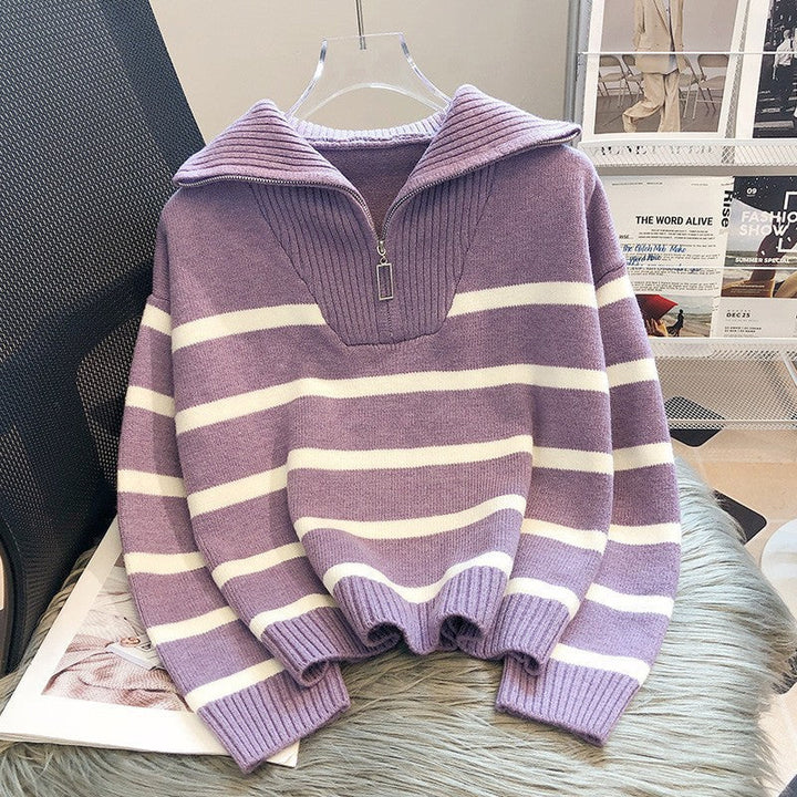 TIANA™ | Chic Striped Long Sleeve Collared Top