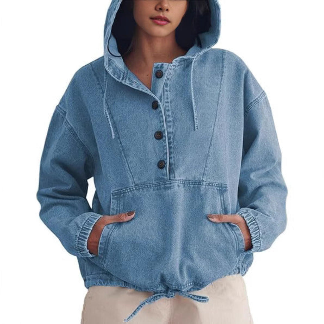 VIENA™ | Lightweight Pullover Jacket with Front Buttons and Hood