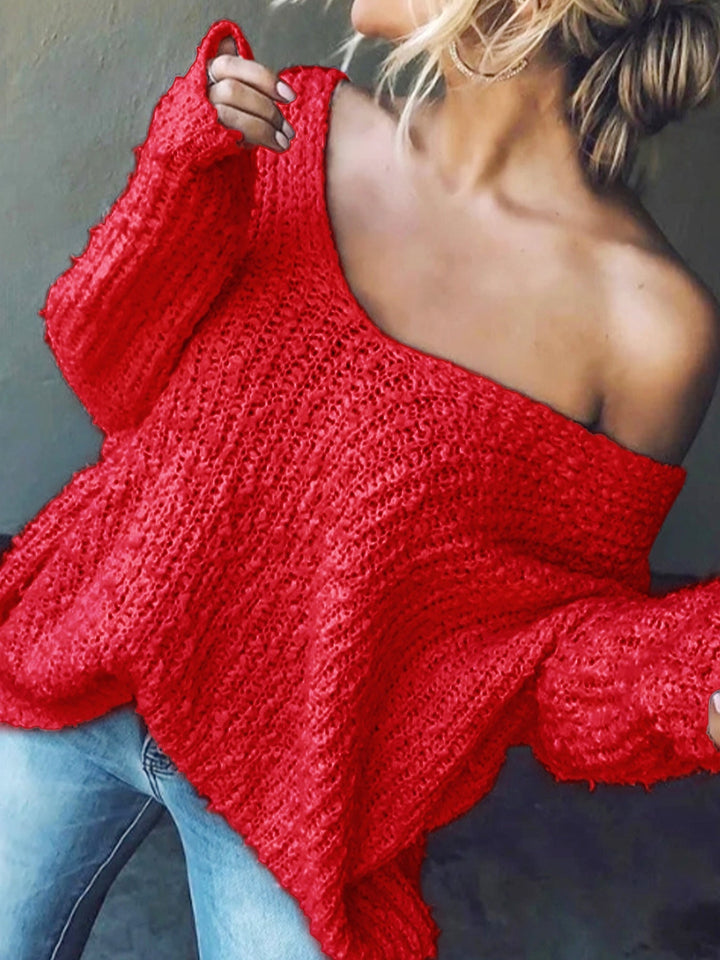 TELIKA™ | Comfy Drop Shoulder Long Sleeve Sweater