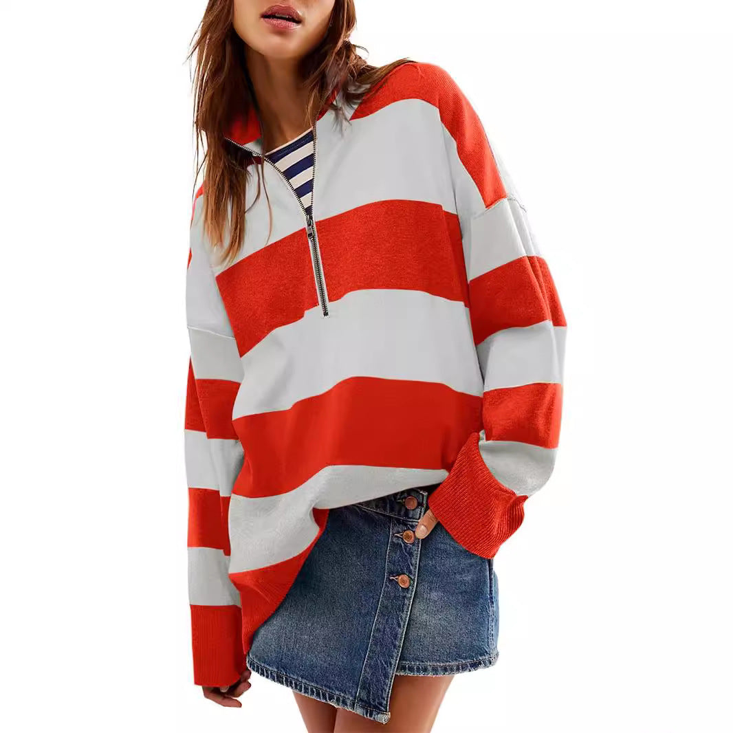 CAMILLA™ | Comfy Long Sleeve Pullover Sweater With Half Zipper