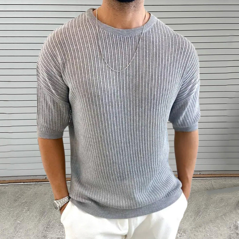 Andrew | Short Sleeve Crew Neck Knit Top