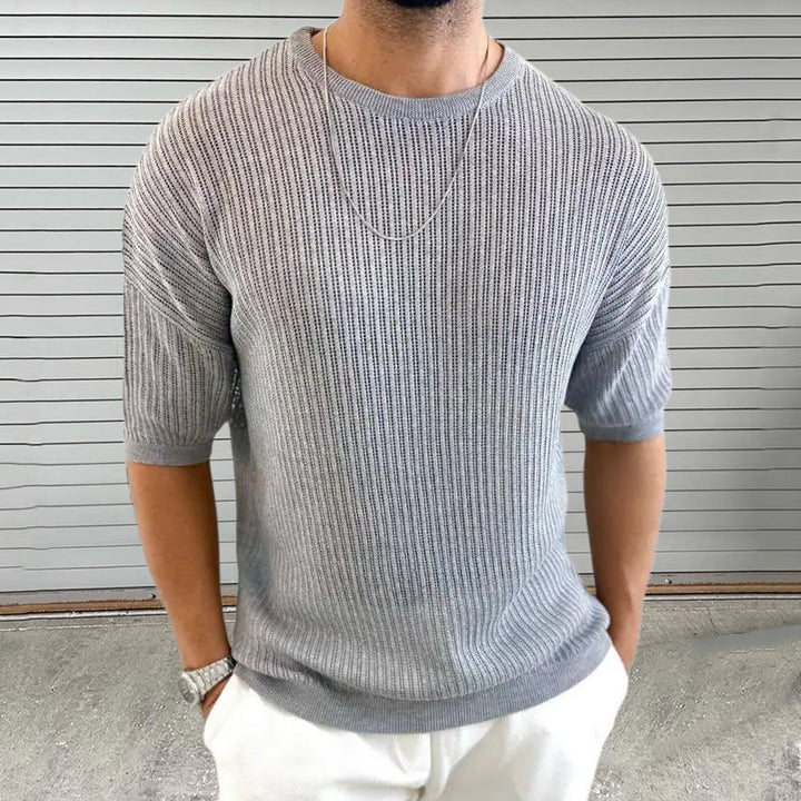 Andrew | Short Sleeve Crew Neck Knit Top