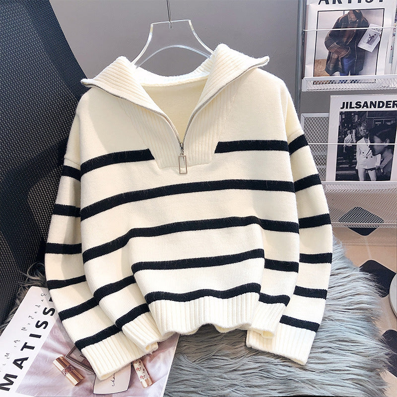 TIANA™ | Chic Striped Long Sleeve Collared Top
