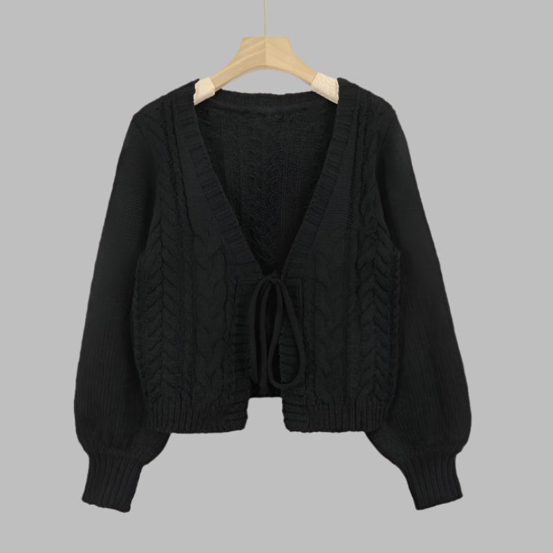 YERIEL™ | Cozy Vintage Chunky Tie-Front Long Sleeve