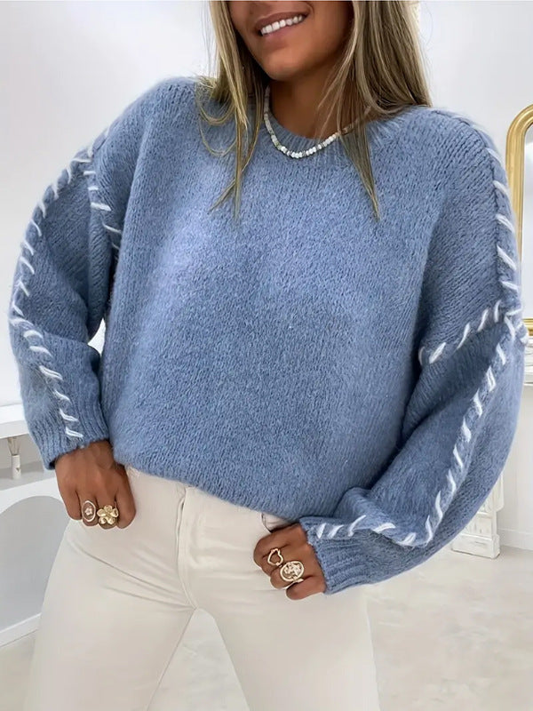 KALIYAH™ | Casual Round Neck Long Sleeve Sweater
