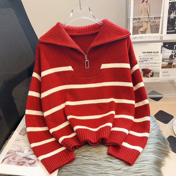 TIANA™ | Chic Striped Long Sleeve Collared Top
