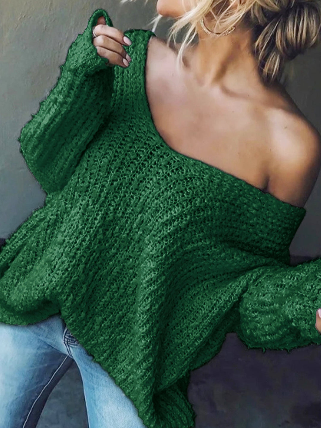 TELIKA™ | Comfy Drop Shoulder Long Sleeve Sweater