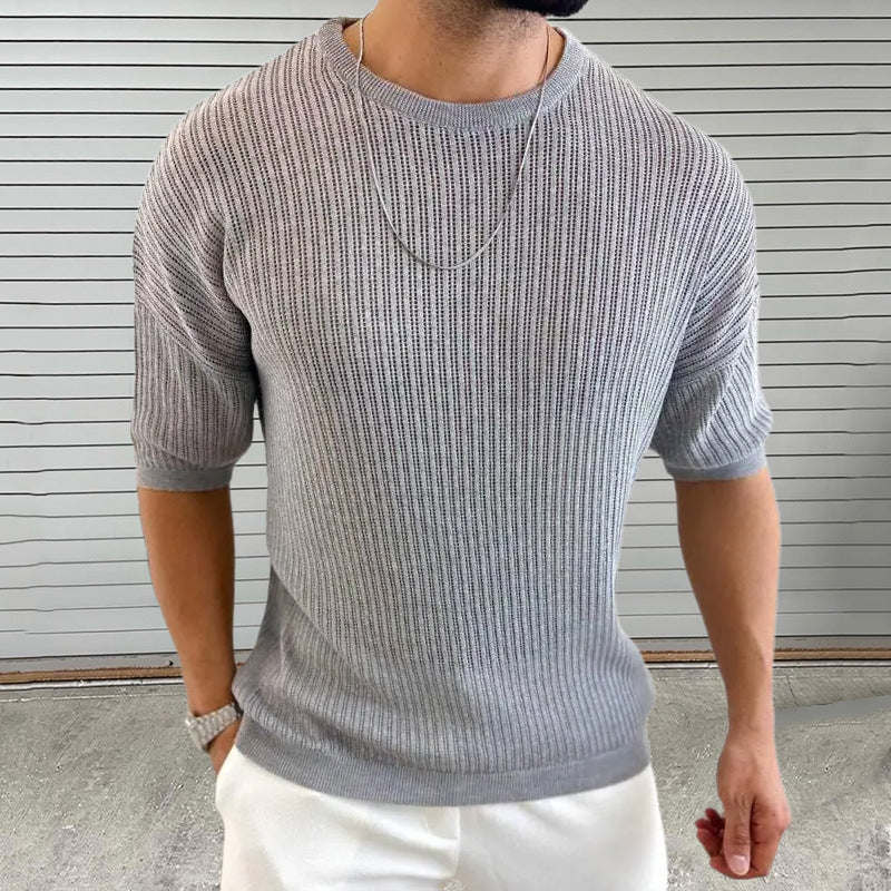Andrew | Short Sleeve Crew Neck Knit Top