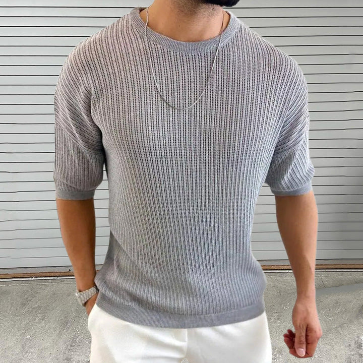 Andrew | Short Sleeve Crew Neck Knit Top